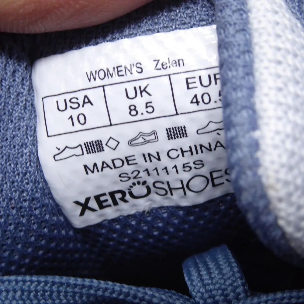 Xero Shoes Womens Zelen Barefoot Running Shoes Blue White Size 10